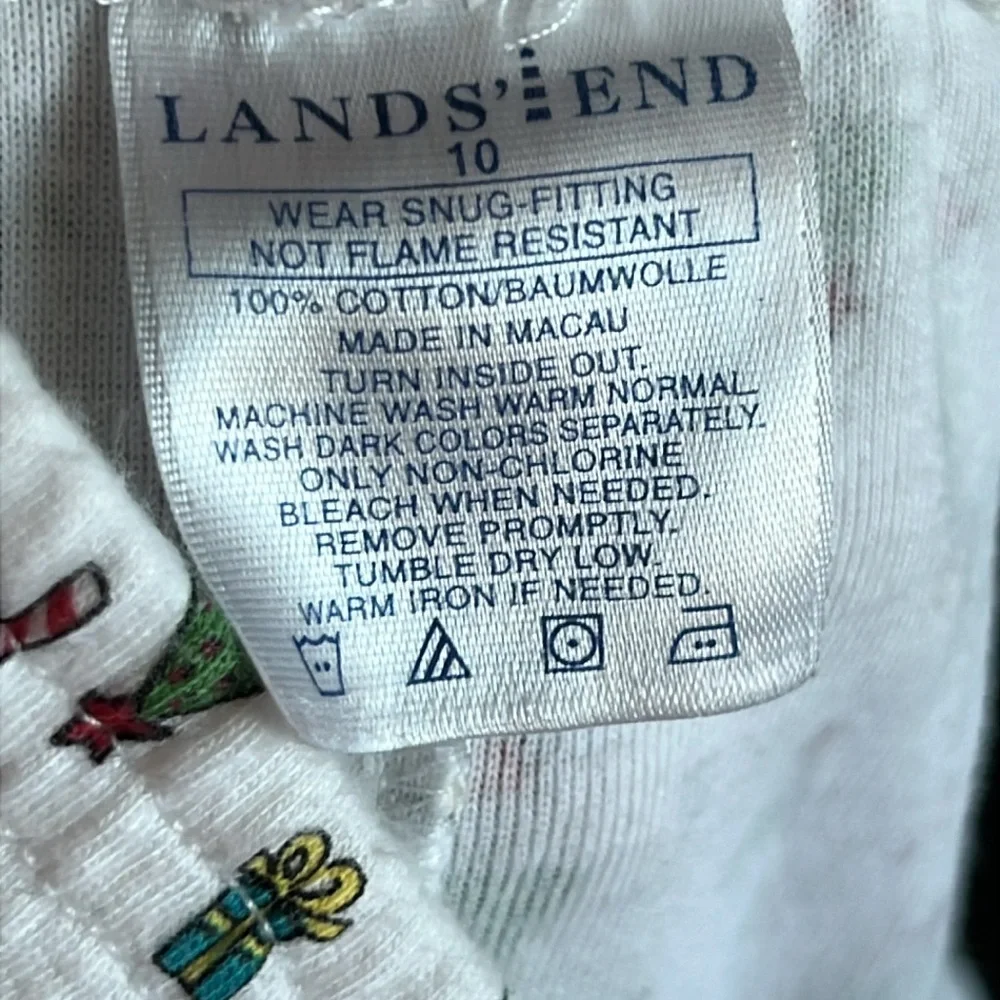 Kids Lands’ End Christmas Pajamaa Bottoms‎ Size 10 Multicolor 100% Cotton